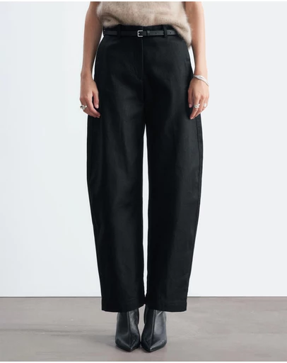 & Other Stories - Cotton Twill Barrel Leg Trousers