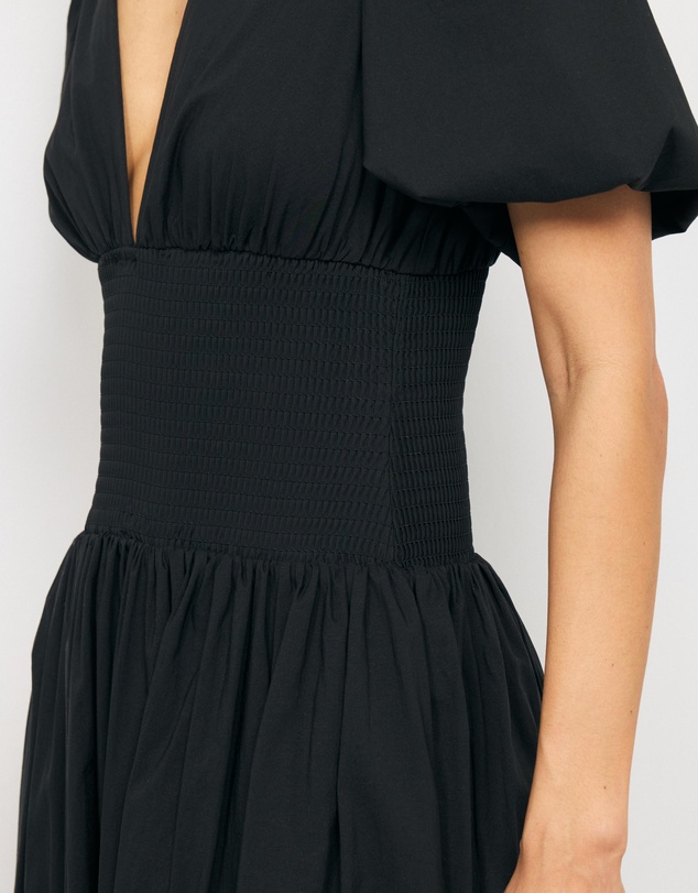 AERE - Leta Shirred Cotton Midi Dress