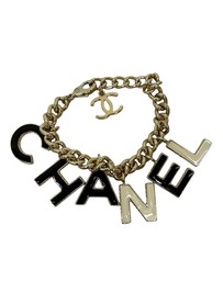 Pre-Loved by Azura Reborn - Pre-Loved CC Gold Plated Lacquered Logo Letter Charms Chain Bracelet