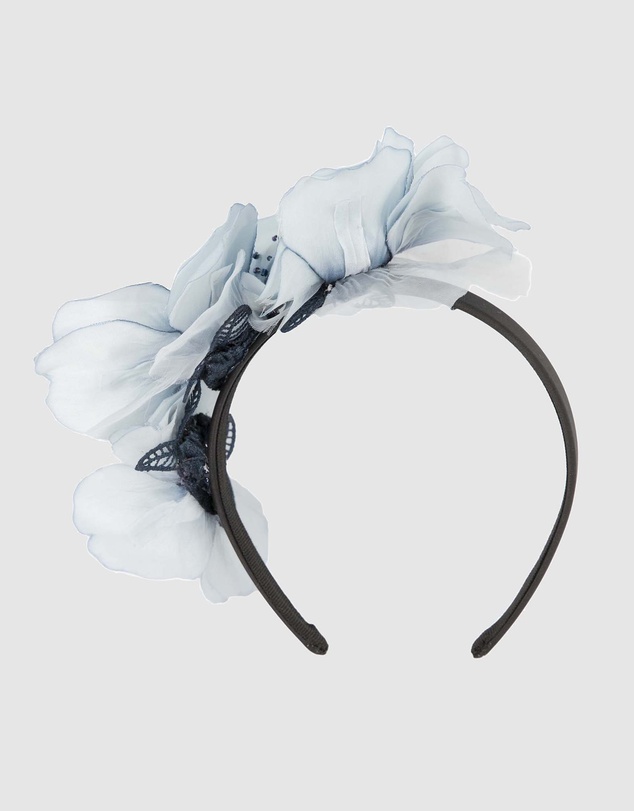 Max Alexander - Large Blue Flower Headband Fascinator