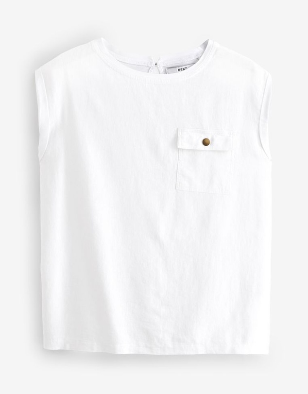 NEXT - Linen Blend Summer Front Pocket Top