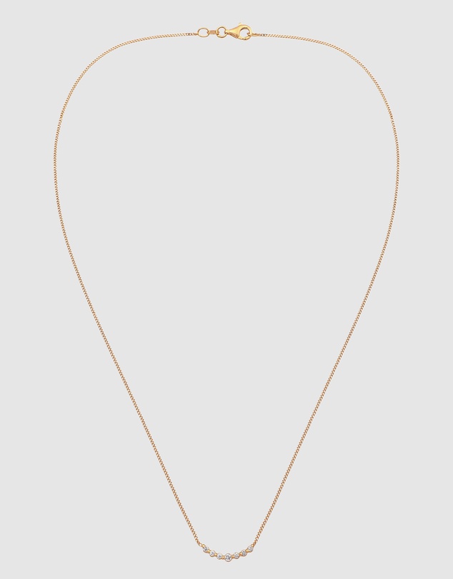 Elli Jewelry - Necklace Women White Lab Grown Diamond 925 Sterling Silver Gold Plated
