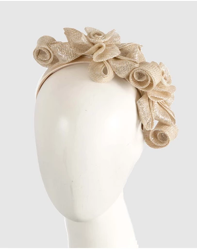 Max Alexander - Sinamay Curls Champagne Fascinator