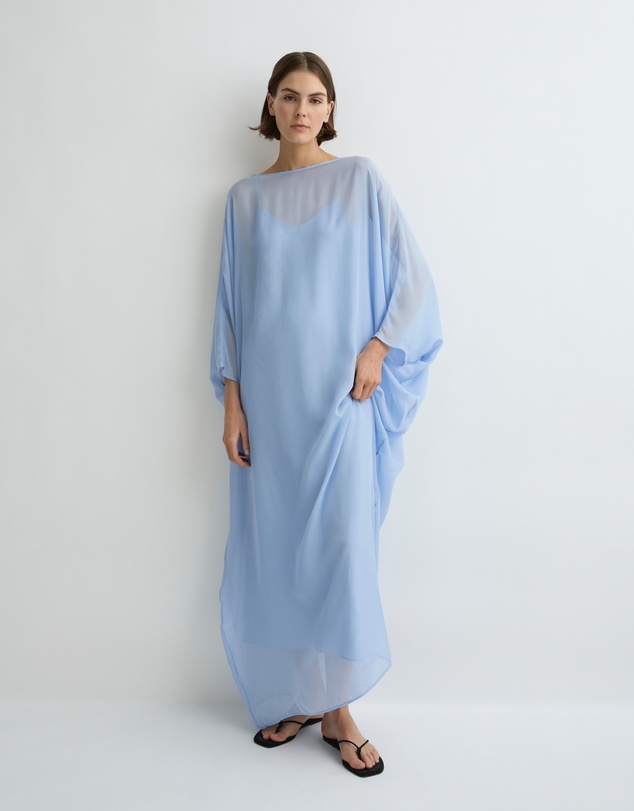 BONDI BORN - Capri Silk Caftan Dress - Sky
