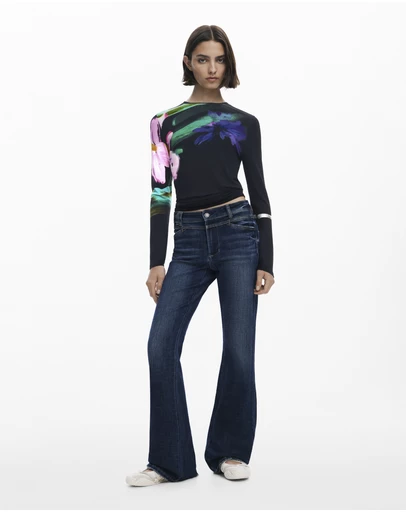 Desigual - Long-sleeve floral T-shirt