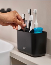 Joseph Joseph - EasyStore™ Large Toothbrush Caddy with Matt Black Finish