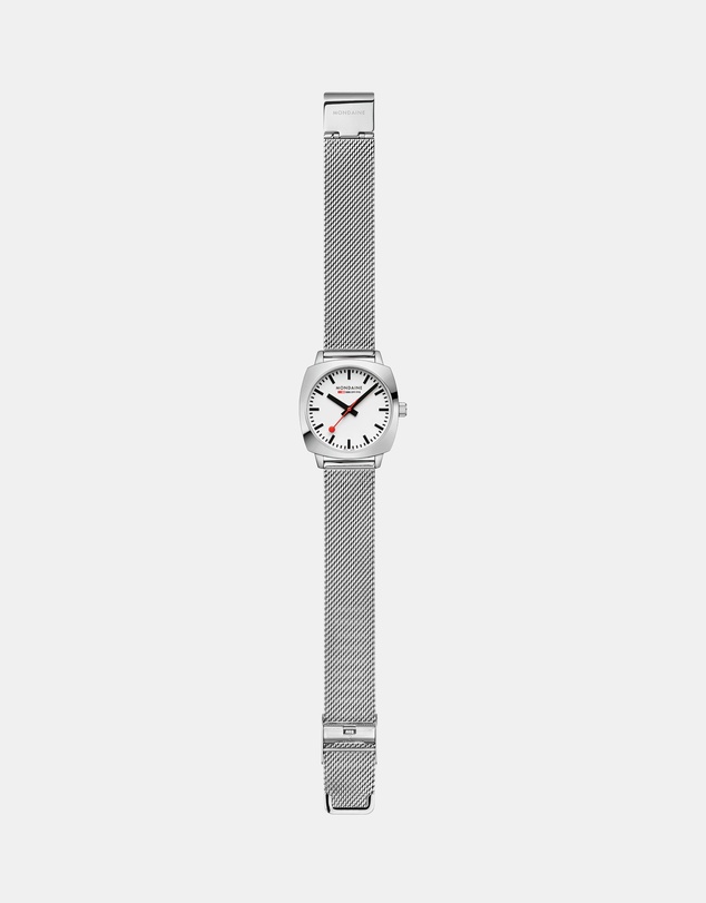 Mondaine - Mondaine Official Swiss Railways Petite Cushion 31mm Stainless Steel Watch