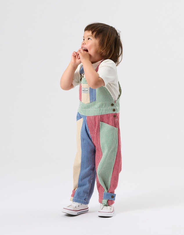 Goldie + Ace - Patchwork Stripe Blake Overalls - Babies-Kids
