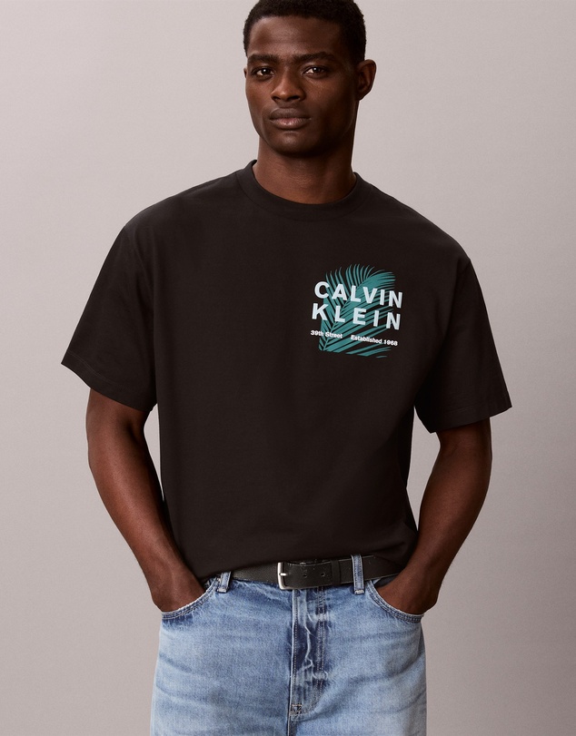 Calvin Klein Jeans - Palm Leaf Logo Graphic Relaxed T-Shirt