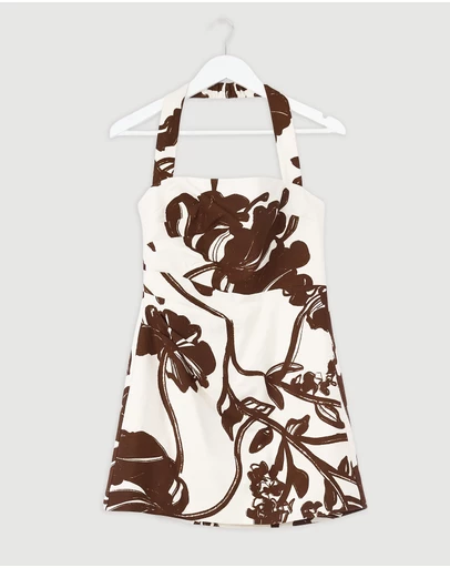 Revibe - Repaired Shona Joy Emmett Halter Draped Mini Dress - AU 10