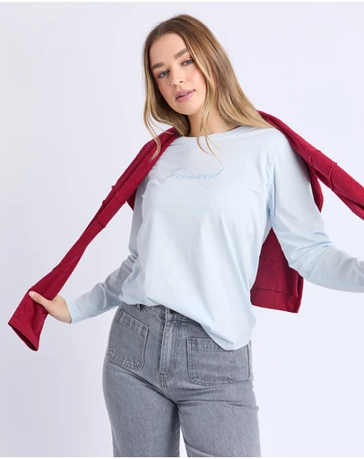 Foxwood - Signature Long Sleeve Tee Ice Blue