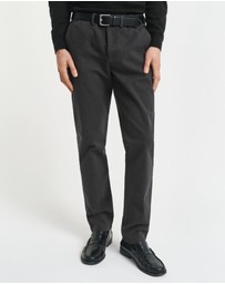 Gant - Slim Fit Cotton Herringbone Pants