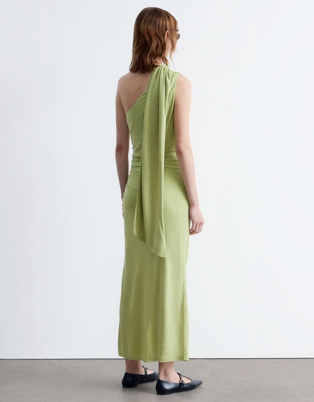 & Other Stories - One-Shoulder Scarf-Detail Midi Dress