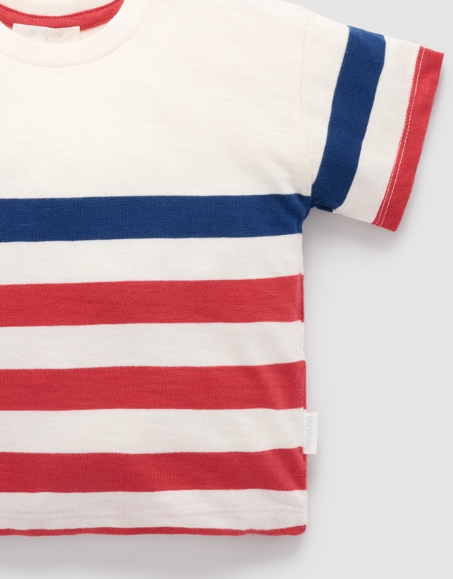 Purebaby - Striped Oversized Tee -Kids-Babies