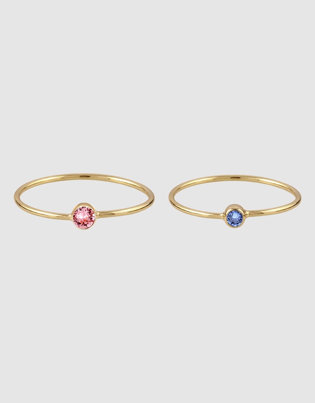 Elli Jewelry - Crystal Ring Set in Gold-Plated 925 Silver