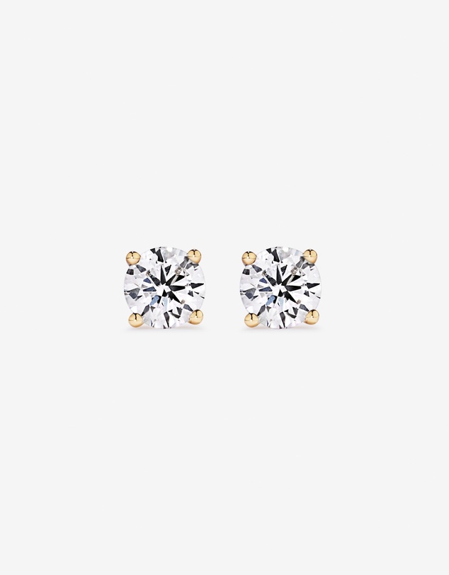 Michael Hill - 0.60 Carat TW Round Brilliant Laboratory-Grown Diamond Solitaire Stud Earrings in 10kt Yellow Gold
