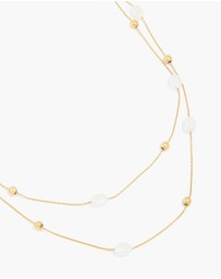 Lovisa - Waterproof Gold Plated Stainless Steel Pearl & Beaded Ball Layered Necklace