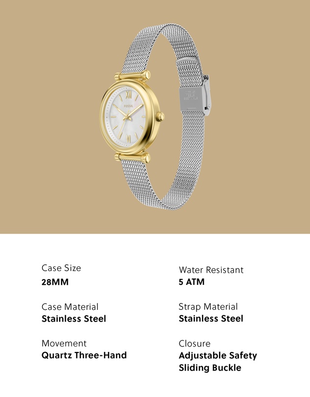 Fossil - Carlie Silver Tone Analogue Watch