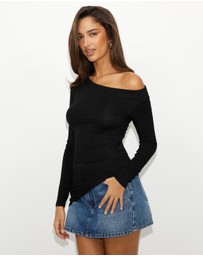 Dazie - Lily One Shoulder Asymmetrical Top