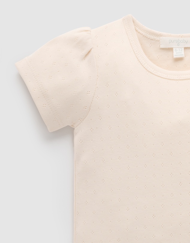 Purebaby - Pointelle Short Sleeve Tee-Kids-Babies