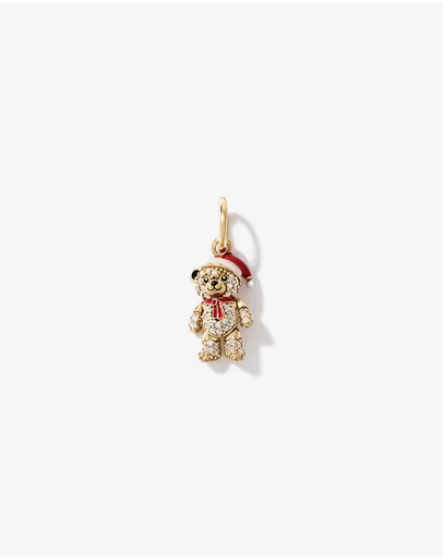 Michael Hill - Christmas Teddy Bear Pendant with Cubic Zirconia in 18kt Yellow Gold Vermeil