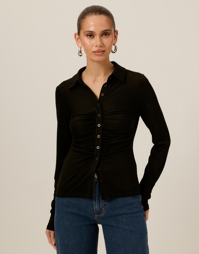 Tussah - Brigitte Cupro Ruched Front Shirt