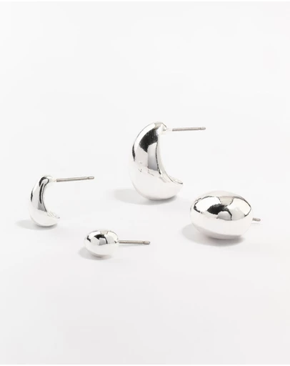 Lovisa - Silver Plated Teardrop Stud Earrings 2-Pack