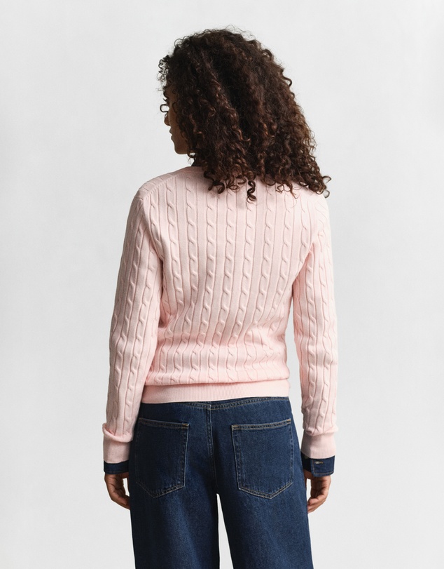 Gant - Stretch Cotton Cable V-Neck Knit