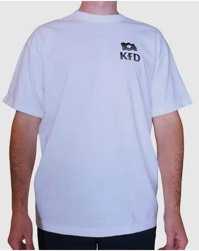 KFD - Kfd Boom Men Logo Cotton Tshirt Relaxed Fit Crew Neck Black/White