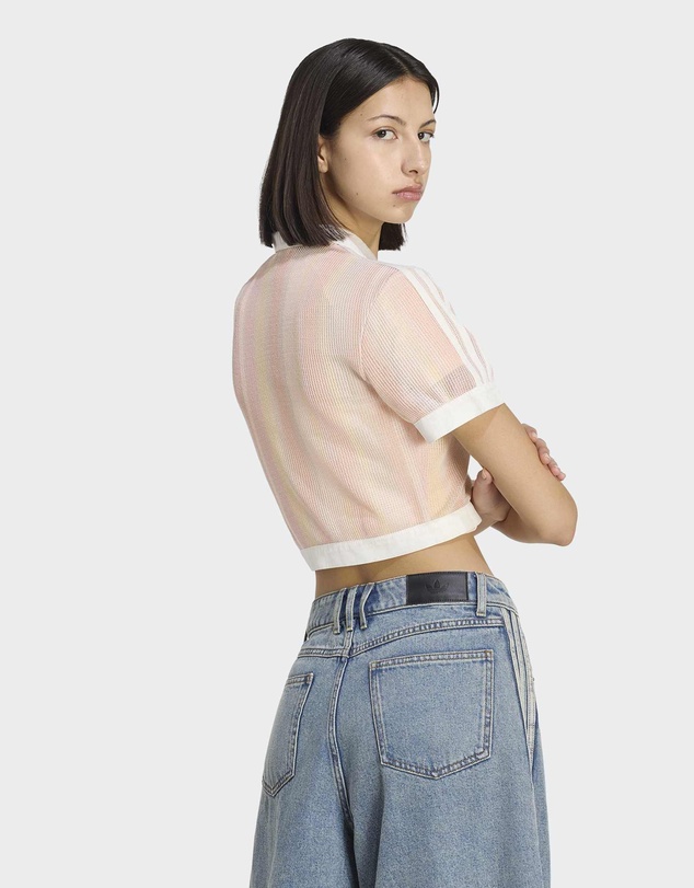 adidas Originals - ADIDAS ORIGINALS SUMMER GLOW STRIPED CROPPED POLO Womens