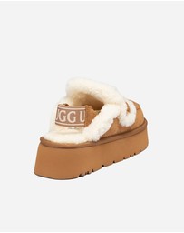Ozwear Connection Uggs - Ugg Violet Shearling Platform Slipper (Elastic Logo) (Detachable Feature)
