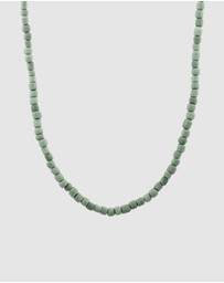 Kuzzoi - ICONIC EXCLUSIVE - Green Beads Necklace with Gold-Plated Silver Closure