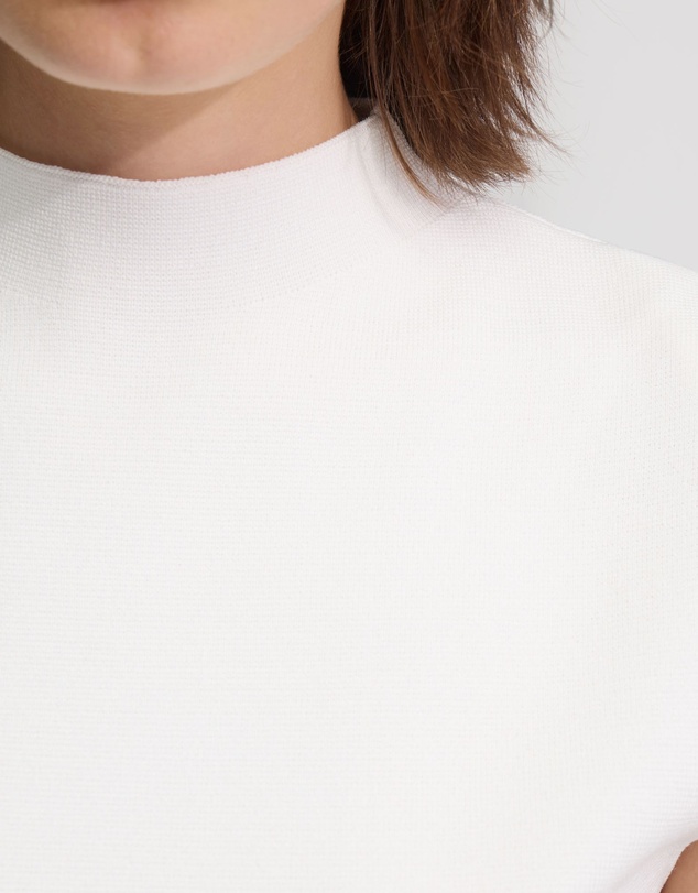 Oxford - Pepper Knitted Funnel Collar Top
