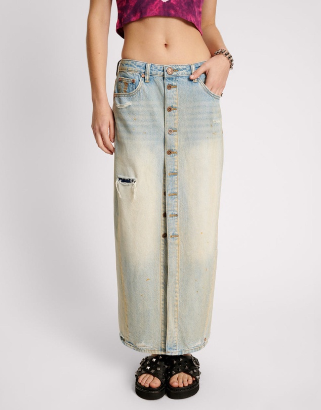 ONE TEASPOON - Dirty Kansas Patsy Longline Denim Skirt