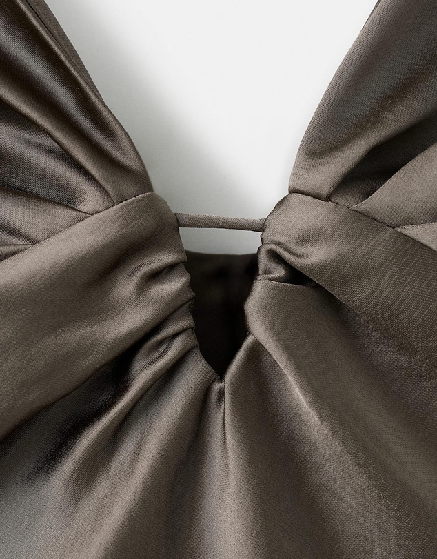M.N.G - V-Neck Satin Dress