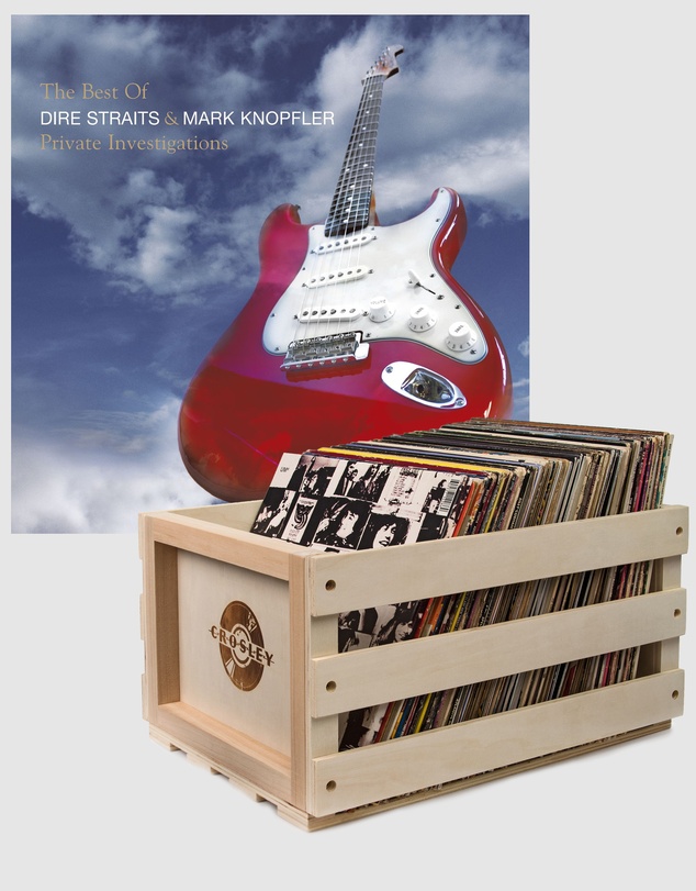 Universal Music - Crosley Record Storage Crate & Dire Straits, Mark K The Best Of Dire Straits - Double Vinyl Album Bundle