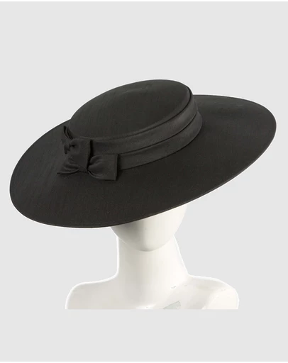Max Alexander - Black Wide Brim Boater Hat