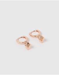 Izoa - Padlock Huggie Earrings