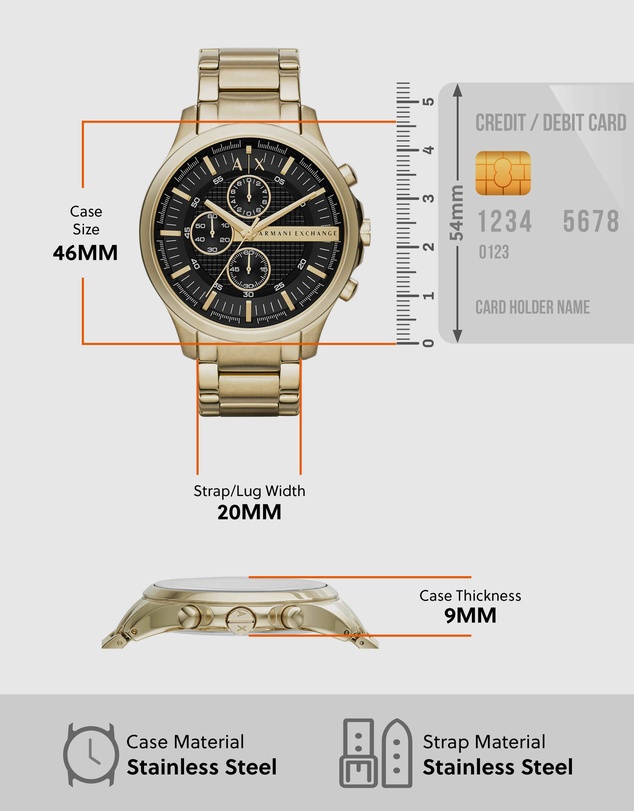 Armani Exchange - Gold Tone Chronograph Watch
