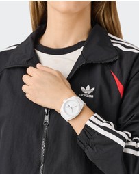 adidas Originals - Project Three 42mm Ceramic Case with White Dial and Resin Strap