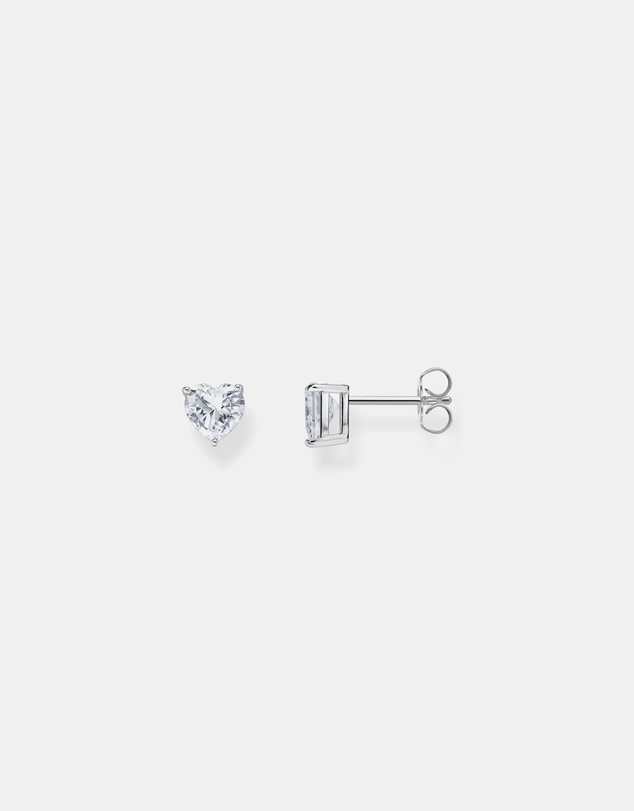 THOMAS SABO - Ear studs heart-shaped with white zirconia
