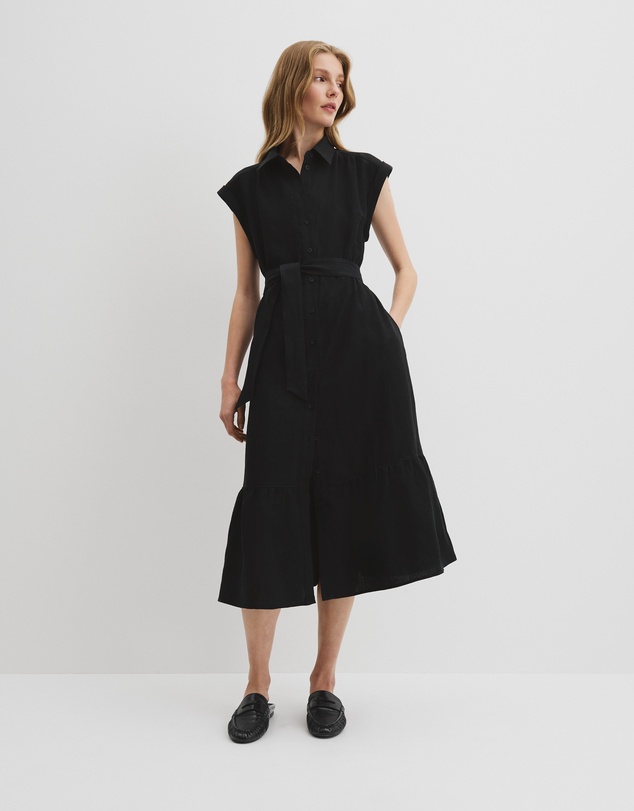 Organically Grown Linen Tiered Midi Dress by Country Road Online | THE  ICONIC | New Zealand
