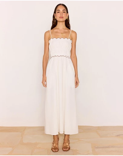 MINKPINK - Laurel Scallop Edge Midi Dress