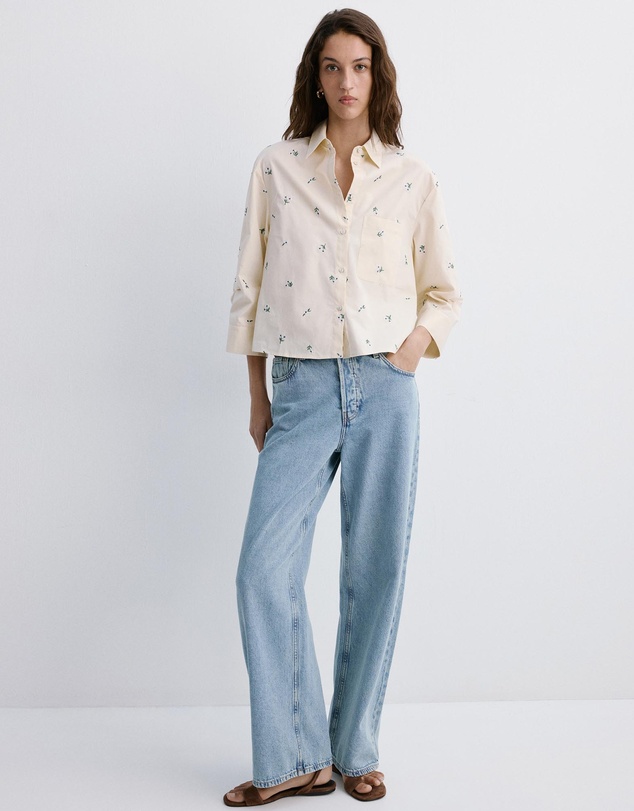 M.N.G - Embroidered Cotton Shirt