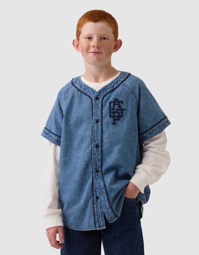 GAP - Denim Baseball Shirt - Teens