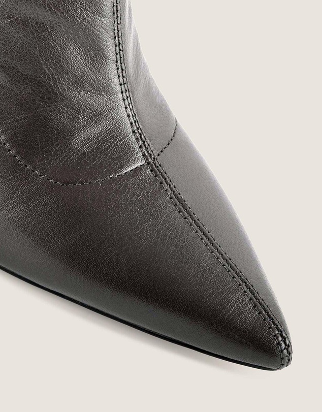 Shelly Shen - Delta Heel Ankle Boots Black Leather