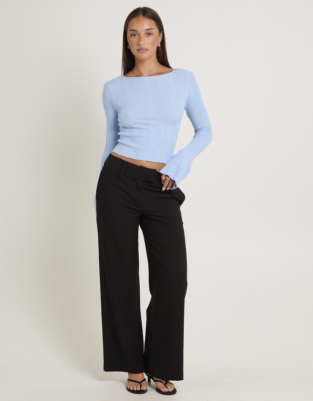 Subtitled - Hally Boat Neck Long Sleeve Knit Top