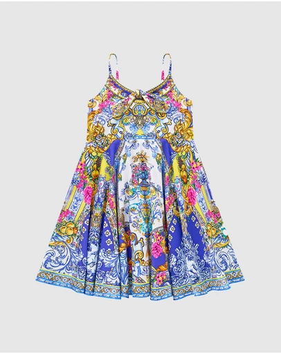 Camilla - Strappy Maxi Dress With Tie Front - Kids-Teens