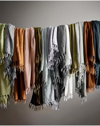 Aura Home - Linen Fringe Throw