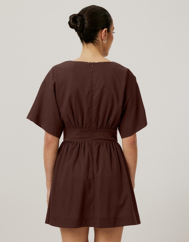 Calli - Glehn Linen Blend Mini Dress